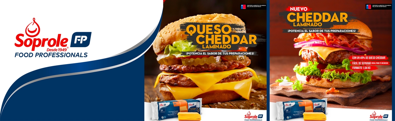 Ideal para hamburguesas y sándwiches: nuevo cheddar laminado de Soprole Food Professionals